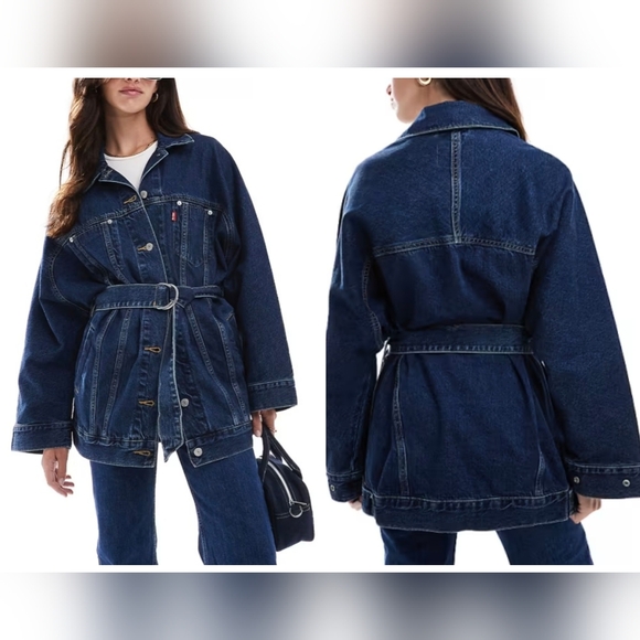 Levi's Jackets & Blazers - Levi's Belted Dolman Oversized Trucker Brut Denim Jacket  Women Size Medium NWT